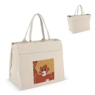 Cotton Tote bag with zip OEKO-TEX® 39 x 24 x 34cm 320g/m² - LT95387 (gadzety reklamowe)